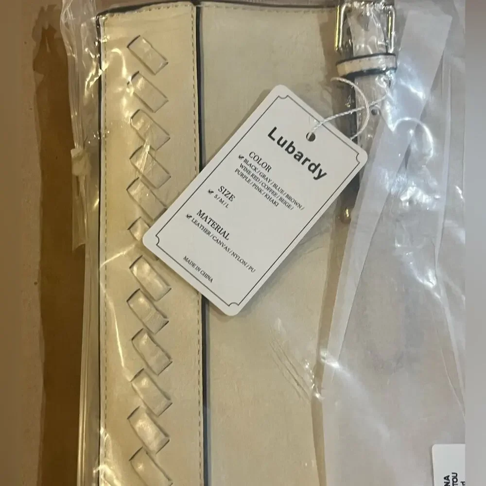 Lubardy Laptop Bag Beige Leather LB6615 NWT